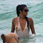 Claudia Jordan Nude Tits On The Beach