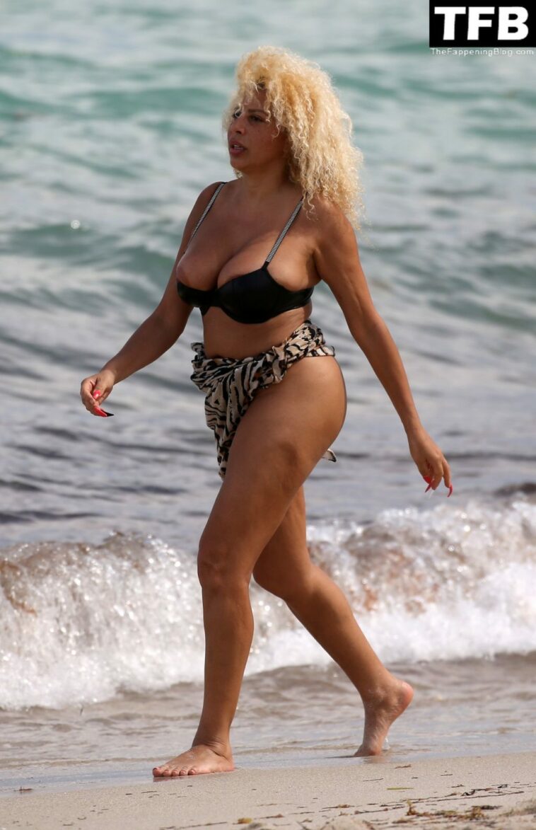 Afida Turner Flashes Her Nude Boobs in a Bikini in Miami Beach (35 Photos)