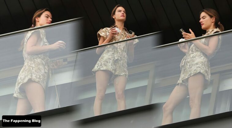 Leggy Alessandra Ambrosio Snaps Away While Enjoying the View From Her Hotel Balcony (24 Photos)