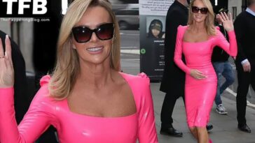 Amanda Holden Looks Hot in a Pink Latex Dress (16 Photos)