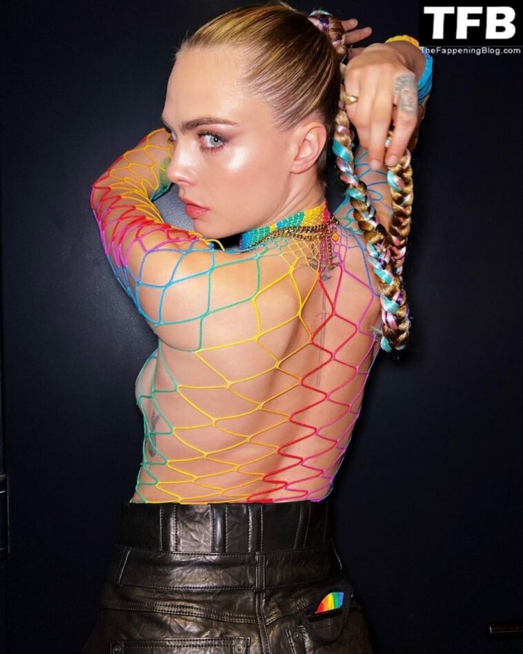 Cara Delevingne Poses Braless (3 Photos)