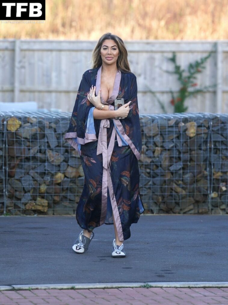 Busty Chloe Ferry Steps Out in Dressing Gown to Take Delivery of Christmas Trees (44 Photos)