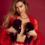 Cindy Prado Displays Her Sexy Figure in Red Lingerie (8 Photos)