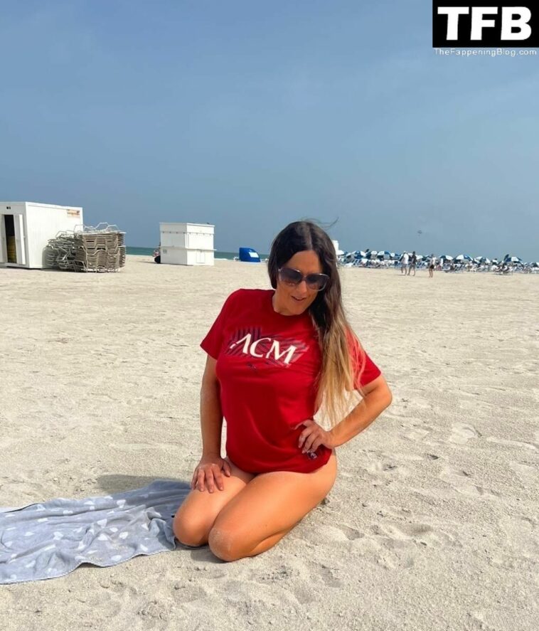 Claudia Romani Supports AC Milan on the Beach in Miami (11 Photos)