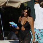 Elettra Lamborghini Looks Spectacular in a Black Swimsuit in Ibiza (8 Photos)