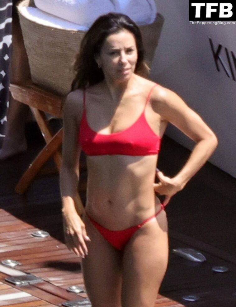 Eva Longoria Showcases Her Stunning Figure and Ass Crack in a Red Bikini on Holiday in Capri (59 Photos)