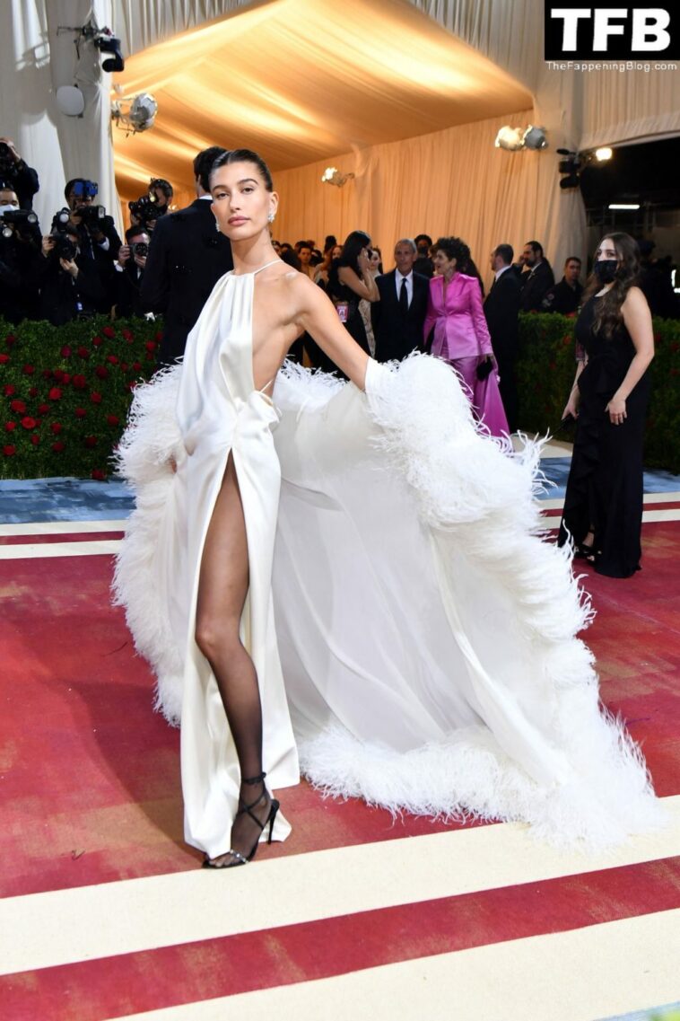 Hailey Bieber Shows Off Her Sexy Legs at The 2022 Met Gala in NYC (50 Photos)