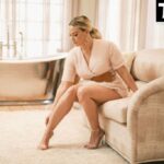 Hilary Duff Shows Off Her Shapely Legs and Dazzles in Festive Tinsel Smash + Tess Romper (12 Photos)