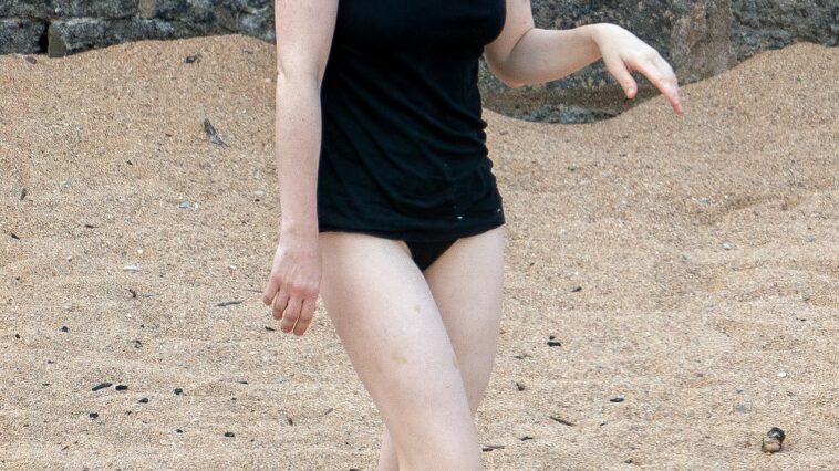 Holliday Grainger Takes a Dip in the Water During a Trip to the Beach in Devon (10 Photos)