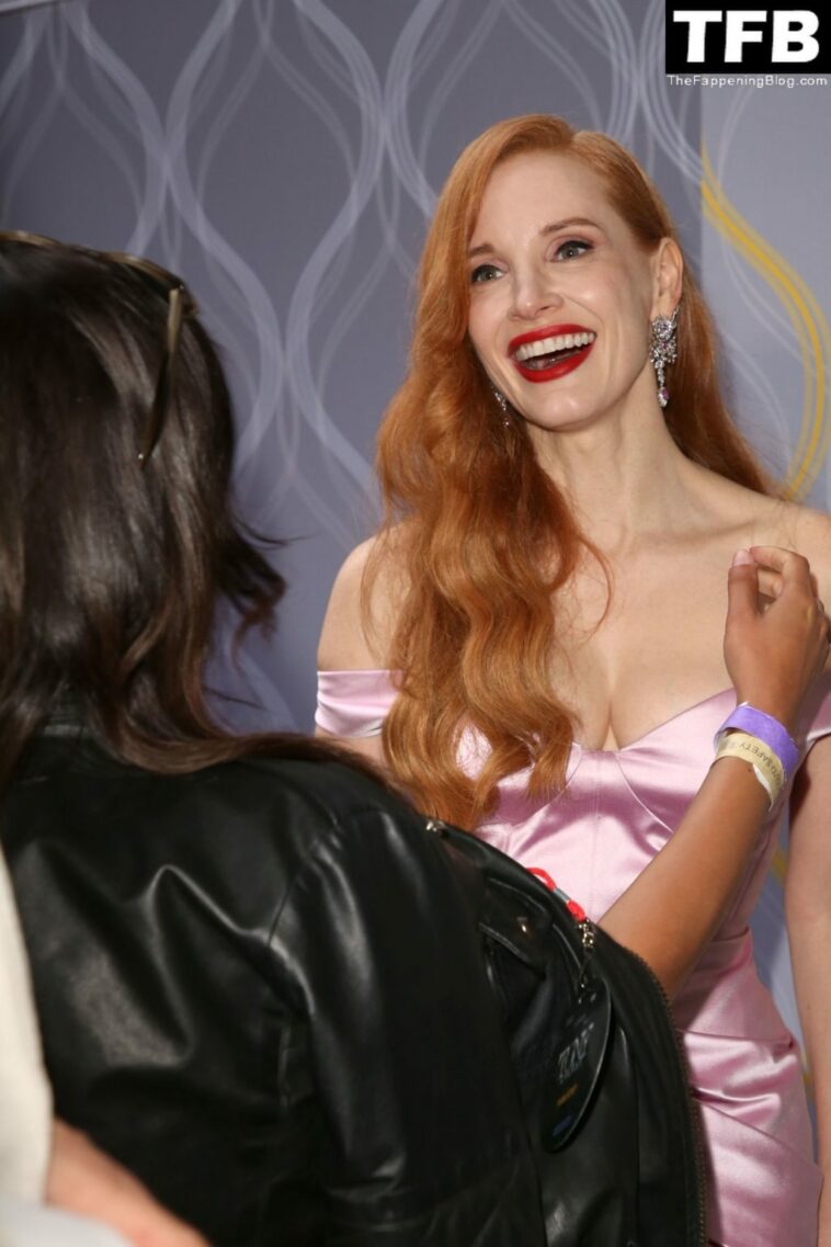 Jessica Chastain Shows Off Her Sexy Tits at the 75th Annual Tony Awards in NYC (46 Photos)