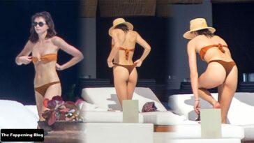 Kaia Gerber Looks Sexy in a Tiny Orange Thong Bikini in Los Cabos (17 Photos)