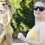 Kate Hudson Shows Off Her Slim and Fit Body in a Hot Split Midi Dress (8 Photos)