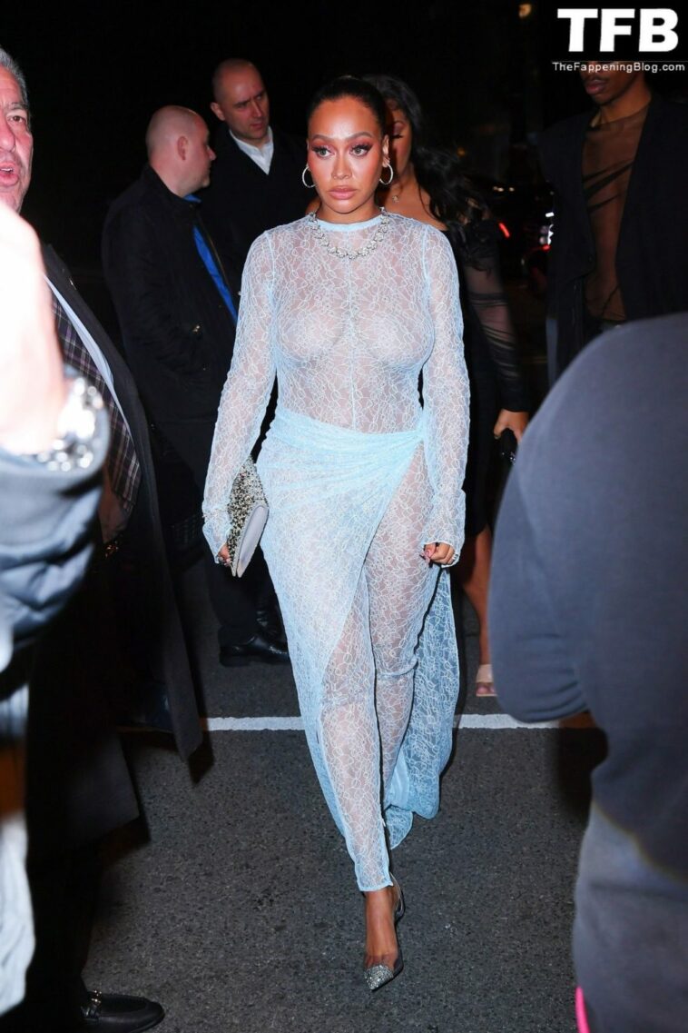 La La Anthony Steps Out in a Lace See-Through Dress for a Met Gala After-Party (13 Photos)