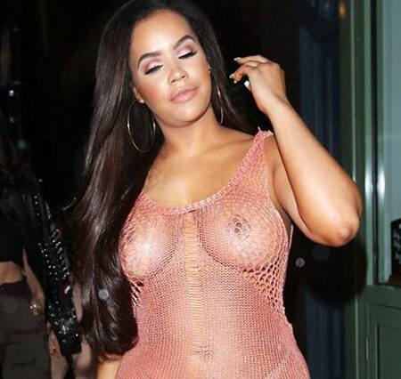 Lateysha Grace Nude Tits In Public - See Through Dress Exposed Everything !