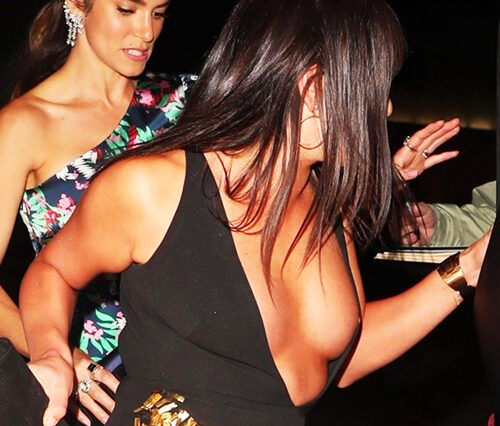 Lea Michele Nip Slip & Deep Cleavage At Oscars Viewing Party