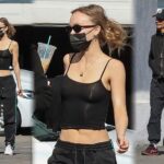 Braless Lily-Rose Depp and Her Boyfriend Yassine Stein Share Some PDA Before Getting Burgers (16 Photos)