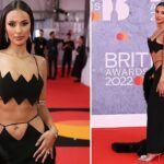 Maya Jama Flashes Her Boobs and Abs in a Very Skimpy Dress at The BRIT Awards (Photos)