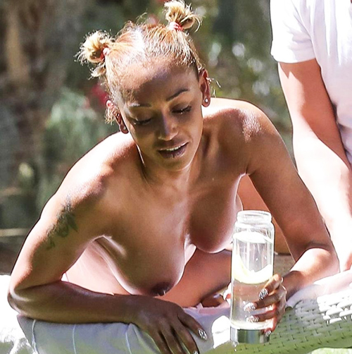 Melanie Brown - Mel B Topless At California With Gary Madatyan