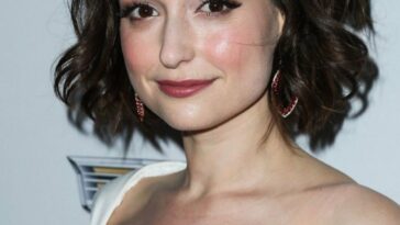 Milana Vayntrub’s Cleavage (12 Photos)