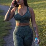 Nikita Jasmine Shows Off Her Ample Cleavage in a Camouflage Exercise Outfit (10 Photos)