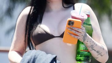 Noah Cyrus Slips Into a Bikini Top Cooling Off From the Sweltering Heat with Her Boyfriend in LA (17 Photos)