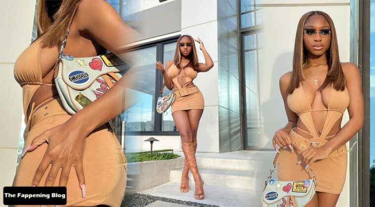 Normani Showcases Her Sexy Tits & Legs as She Poses in a Skimpy Dress (7 Photos)