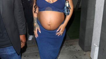 Rihanna Shows Off Her Massive Bulging Belly Leaving After Dinner at Nobu (53 Photos)