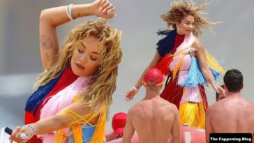 Rita Ora Wears a Bright Dress as She Does a Sexy Shoot at Maroubra Beach (58 Photos)