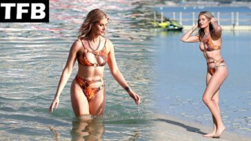 Sarah Jayne Dunn Displays Her Sexy Body in a Bikini on the Beach in Dubai (26 Photos)