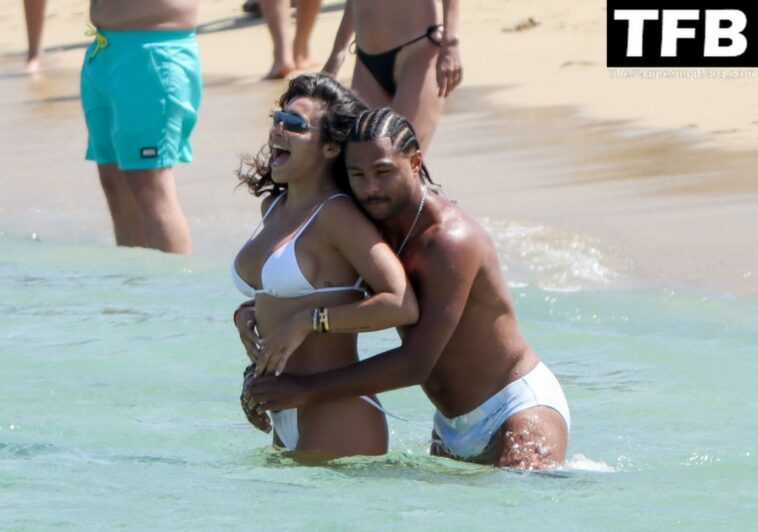 Serge Gnabry Hits the Beach in Mykonos with an Unknown Brunette (7 Photos)