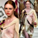 Karen Gillan Shows Off Her Nude Tits in a See Through Dress (6 Photos)