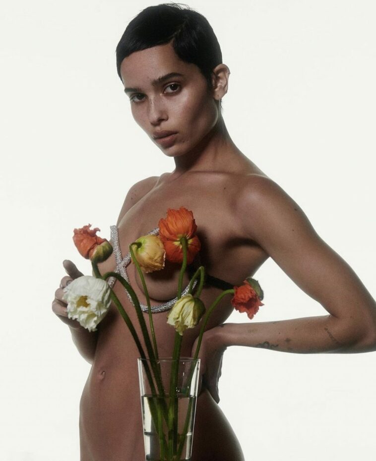 Zoe Kravitz Poses Naked with Flowers for Pop Magazine (7 Photos)