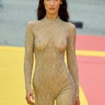Bella Hadid Flashes Her Nude Tits During the Stella McCartney Womenswear Show (48 Photos)