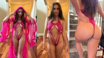 Christina Khalil See Through Pink Lingerie Video Leaked