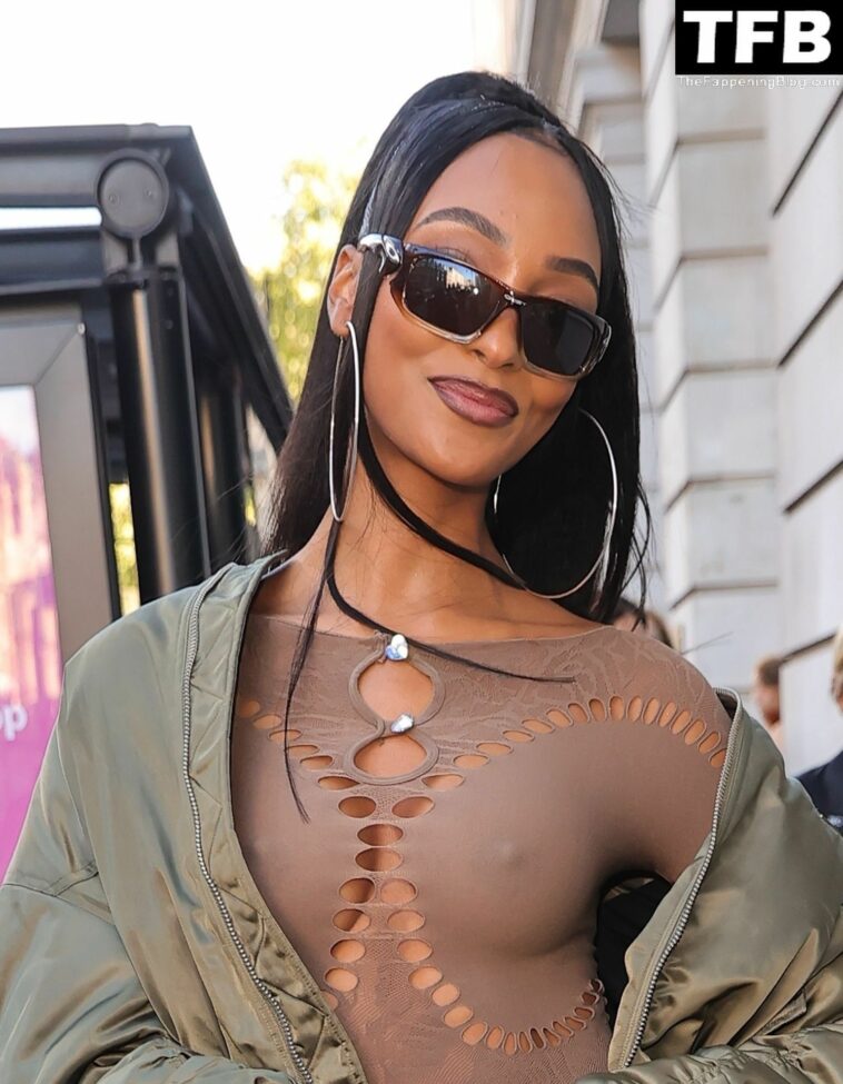 Jourdan Dunn Flashes Her Nude Tits Wearing a See-Through Jumpsuit at Poster Girl Fashion Show (19 Photos)