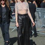 Poppy Delevingne Poses in a See-Through Top at Miu Miu Womenswear Show (25 Photos)