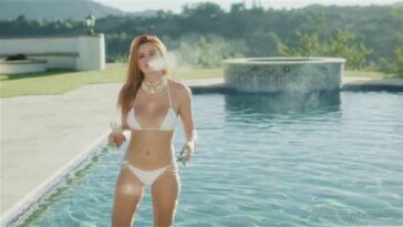 Bella Thorne Nude Pool White Bikini Teasing Video Leaked - Famous Internet Girls