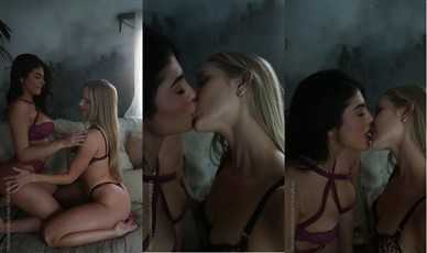 Caroline Zalog And Amanda Trivizas Lesbian Kissing Video Leaked - Famous Internet Girls