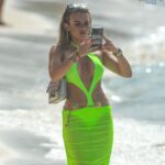 Tallia Storm Shows Off Her Sexy Body in a Neon Beach Ensemble During Her Holiday in Barbados (17 Photos)