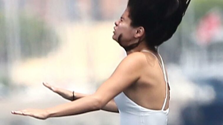 Selena Gomez See-Through One-Piece Set Leaked