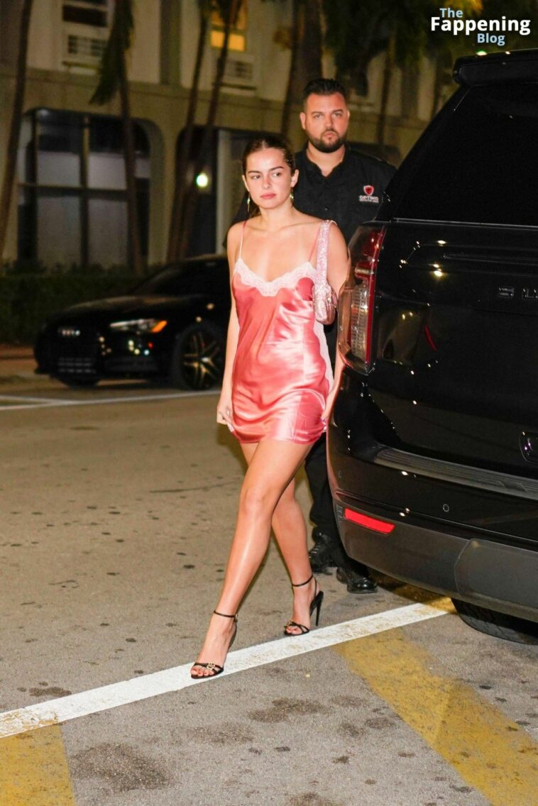 Addison Rae Flaunts Sexy Legs in Skimpy Dress Out in Miami (8 Photos)