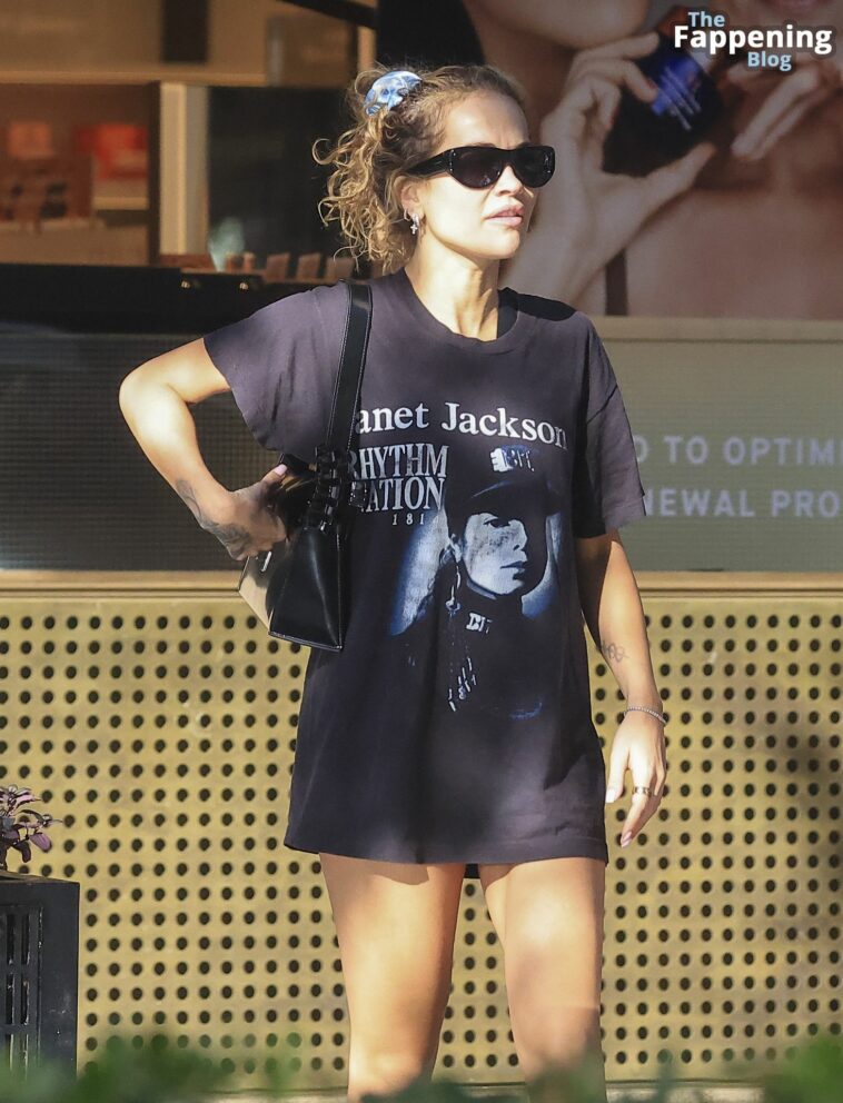 Rita Ora is Spotted Wearing a Vintage Janet Jackson ‘Rhythm Nation 1990’ Tour T-shirt on an Outing in Sydney (20 Photos