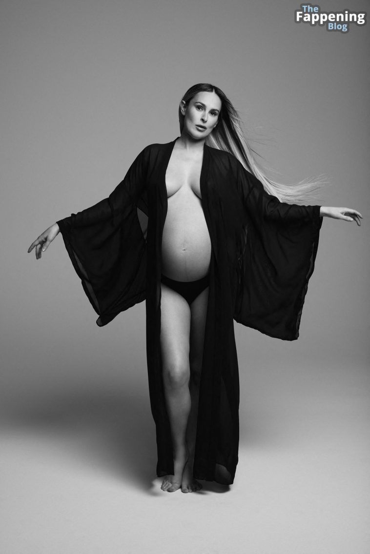 Rumer Willis Goes Topless Under a Sheer Black Robe in Stunning Bumpsuit Campaign (3 Photos)