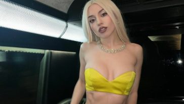 Ava Max Flaunts Her Sexy Figure in a Strapless Yellow Dress (18 Photos)