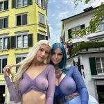 Eva Elfie & RIAE Flash Their Nude Boobs in Zurich (6 Photos)