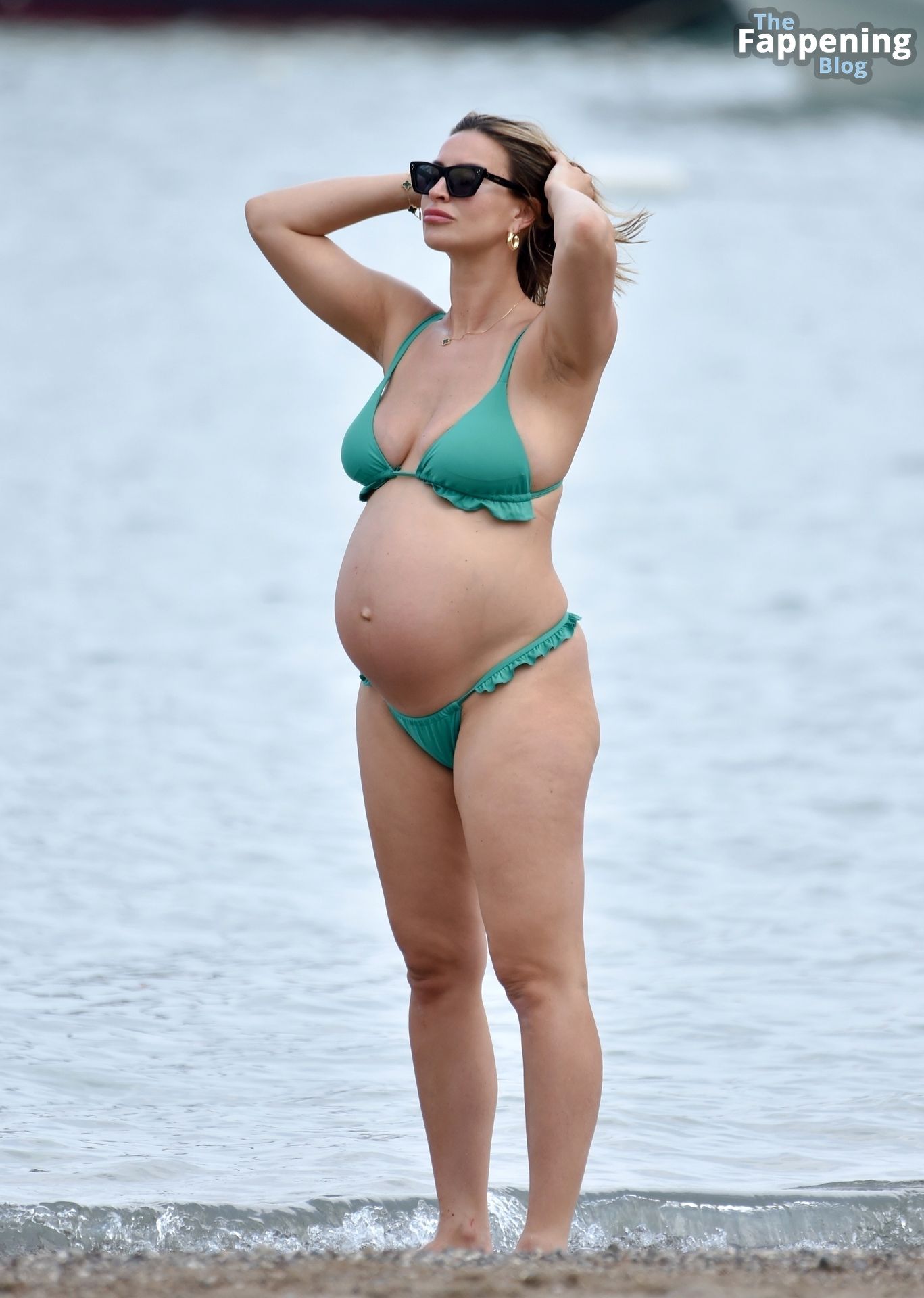 Ferne McCann Flaunts Her Blossoming Belly in a Green Bikini (41 Photos)