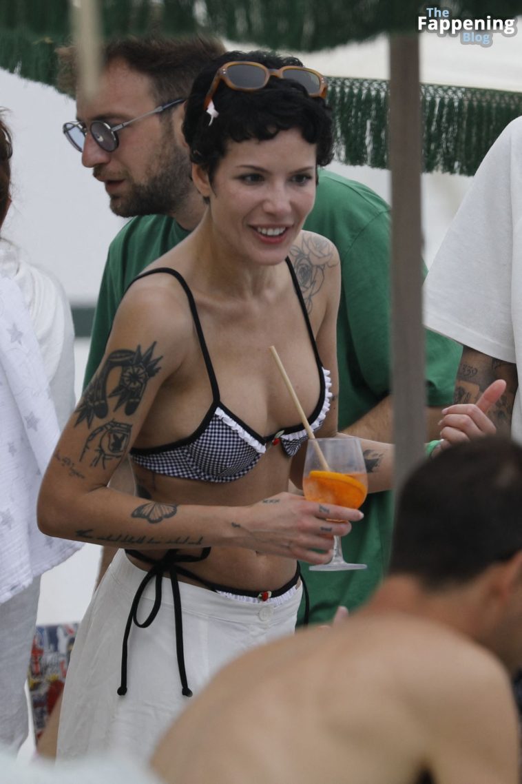 Halsey Shows Off Her Tattooed Body in a Skimpy Bikini While Relaxing on a Beach in Spain (22 Photos)