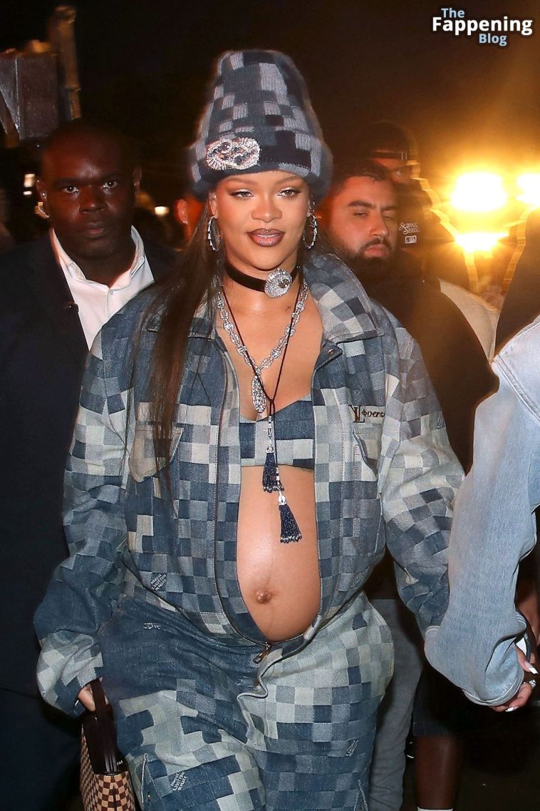 Rihanna Displays Her Baby Bump at the Louis Vuitton Menswear Show in Paris (43 Photos)