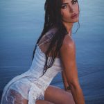 Megan Fox Poses on the Beach in a White Dress (9 Photos)