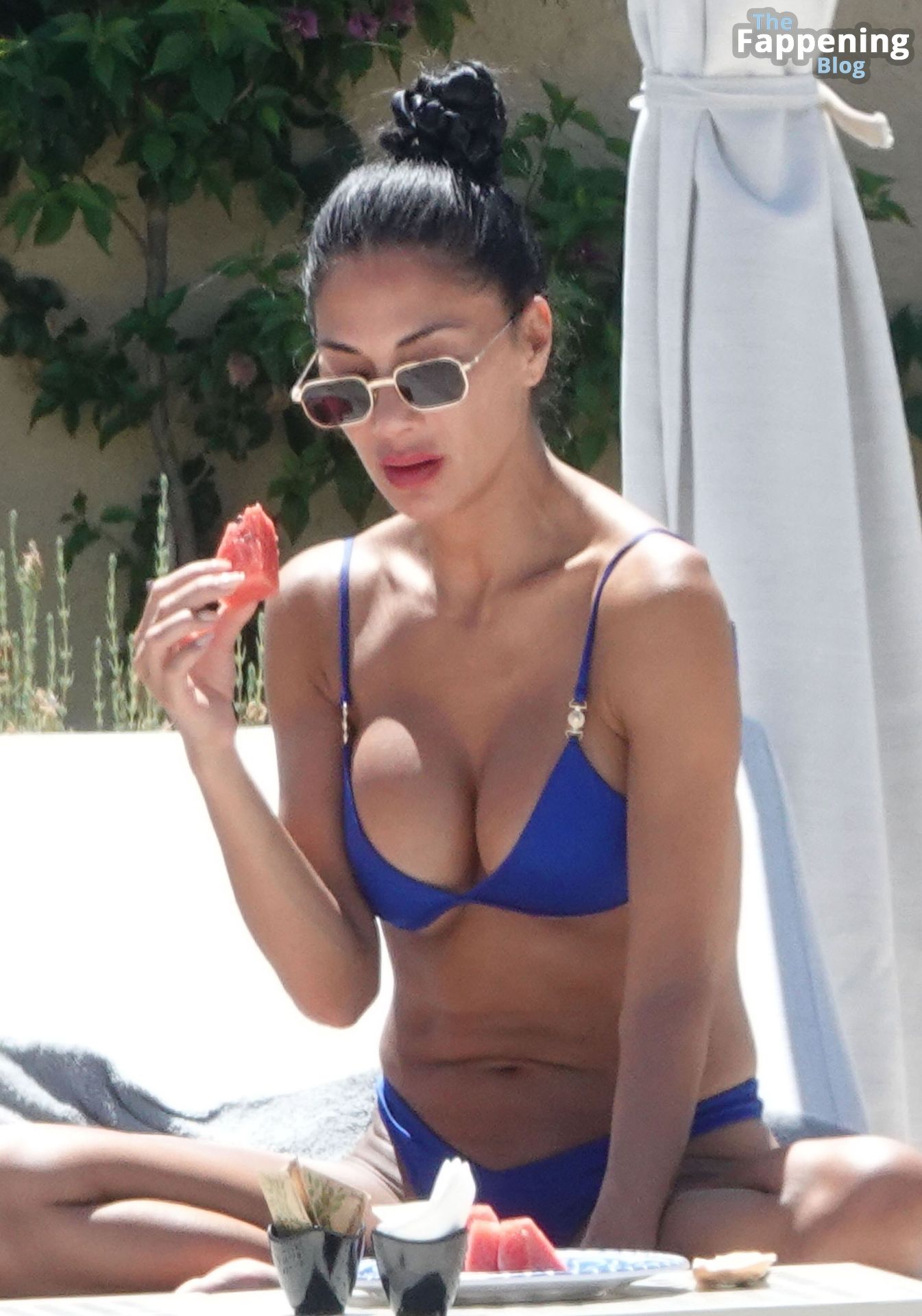 Nicole Scherzinger Shows Off Her Alluring Physique Wearing Her Skimpy Little Blue Bikini (35 Photos)